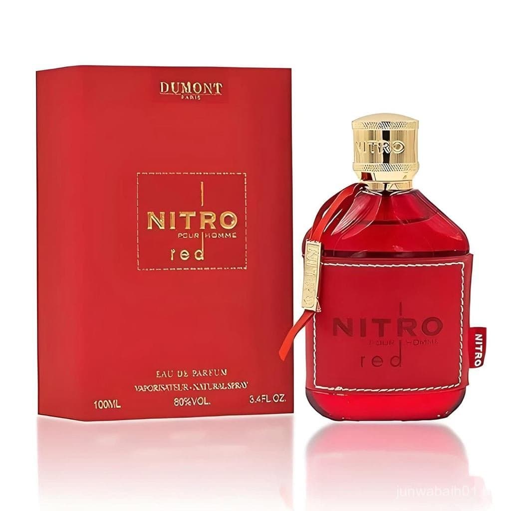 NITRO RED Eau De Parfum Luxuoso para Homens, Fragrância Floral Amadeirada e Masculina, Colônia em Spray 3.4 ml para Ele