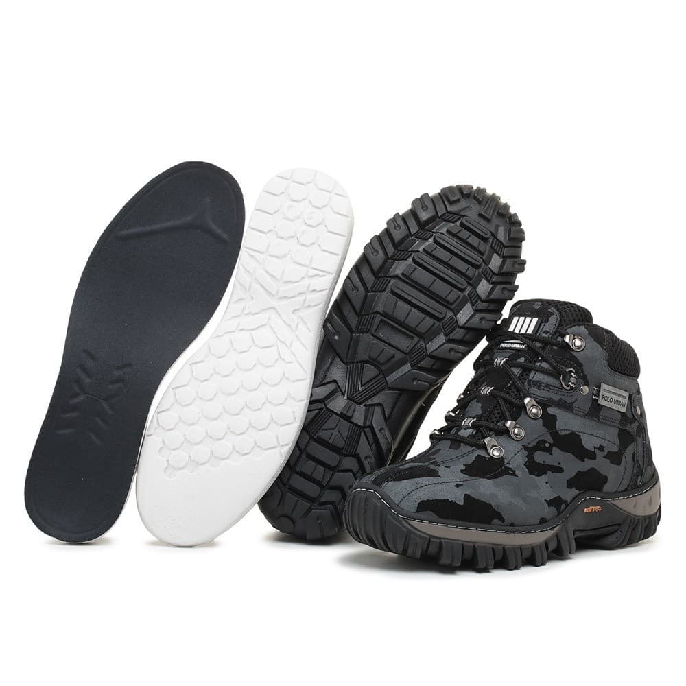Bota Coturno Adventure Trabalho Trilha Segurança Macia e Confortável Polo Urban - Unissex !