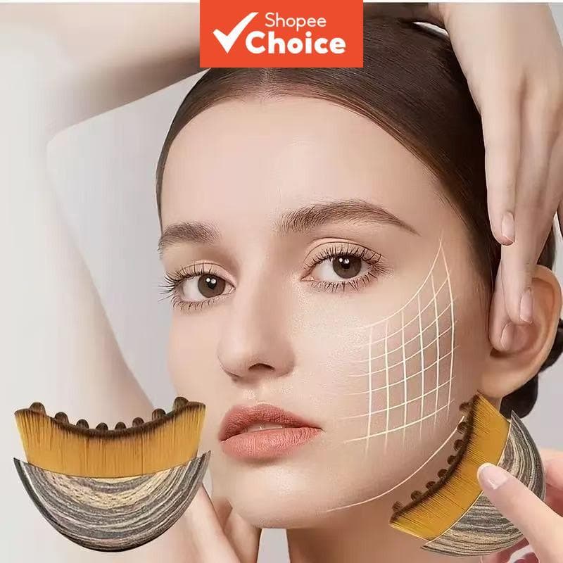 Escova Facial Para Contorno Linfático , Cerdas Macias , Massageador Manual Escultura De Mandíbula , Limpeza Ergonômica D