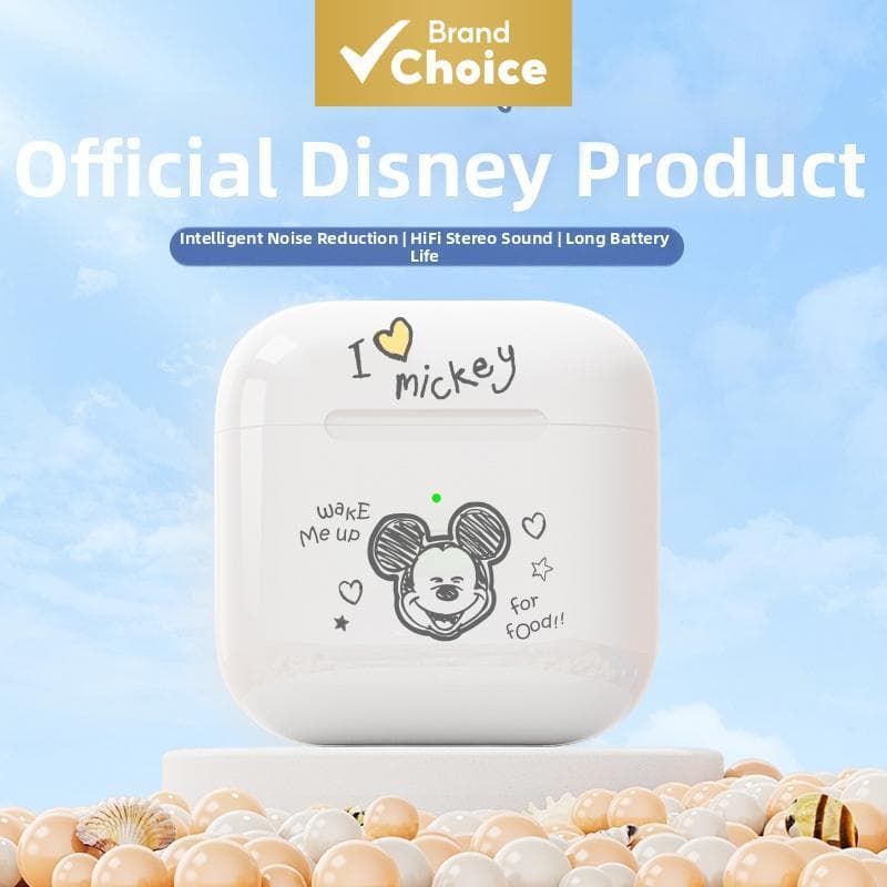 Fones de Ouvido Disney A4 Bluetooth Oficialmente Licenciados, Fones Sem Fio Semi Intra-Auriculares, Mini Fones de Ouvido