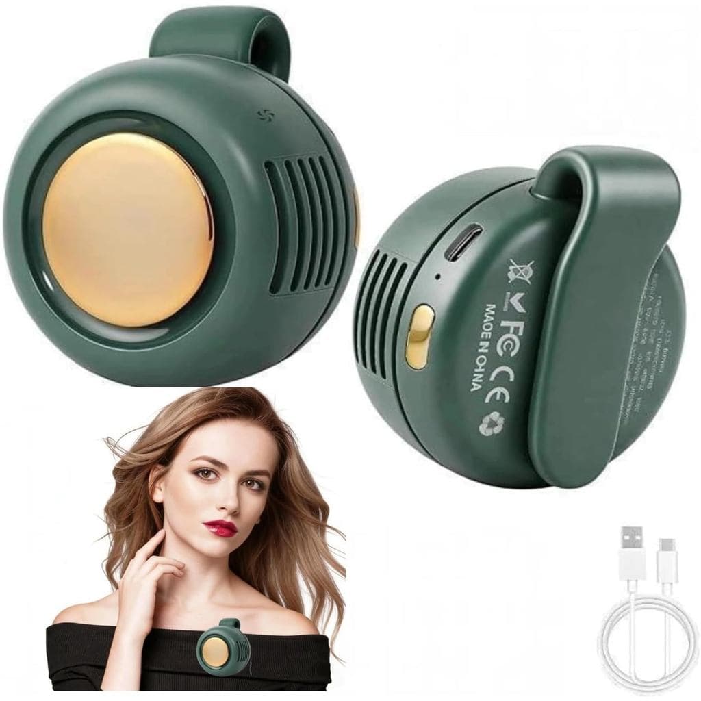 ompatMiniFanwithlip, Ventilador Portátil Silencioso Sem Hélices, Mini Ventilador de Cintura, Ventilador de Cintura, 3 Ve