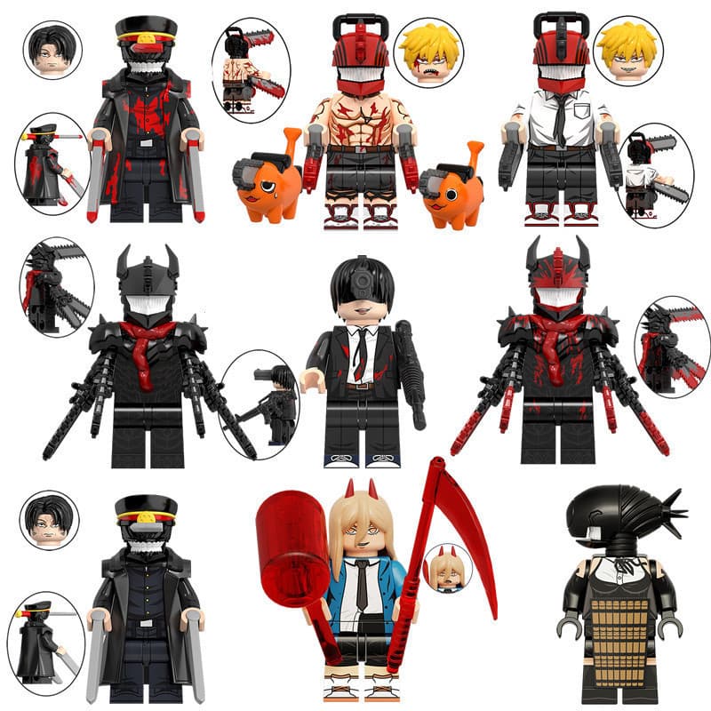 Compatível com LEGO "Chainsaw Man 2" Pochi Electric Tower Demon, figuras de blocos de montar, brinquedo infantil CZMB GV