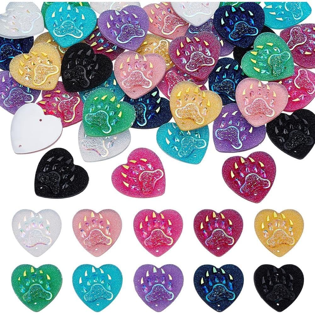 FINGERINSPIRE 40 Peças de Cabochões de Resina Faux Druzy com Fundo Plano, 1 polegada, 10 Cores, Cabochões de Resina em F
