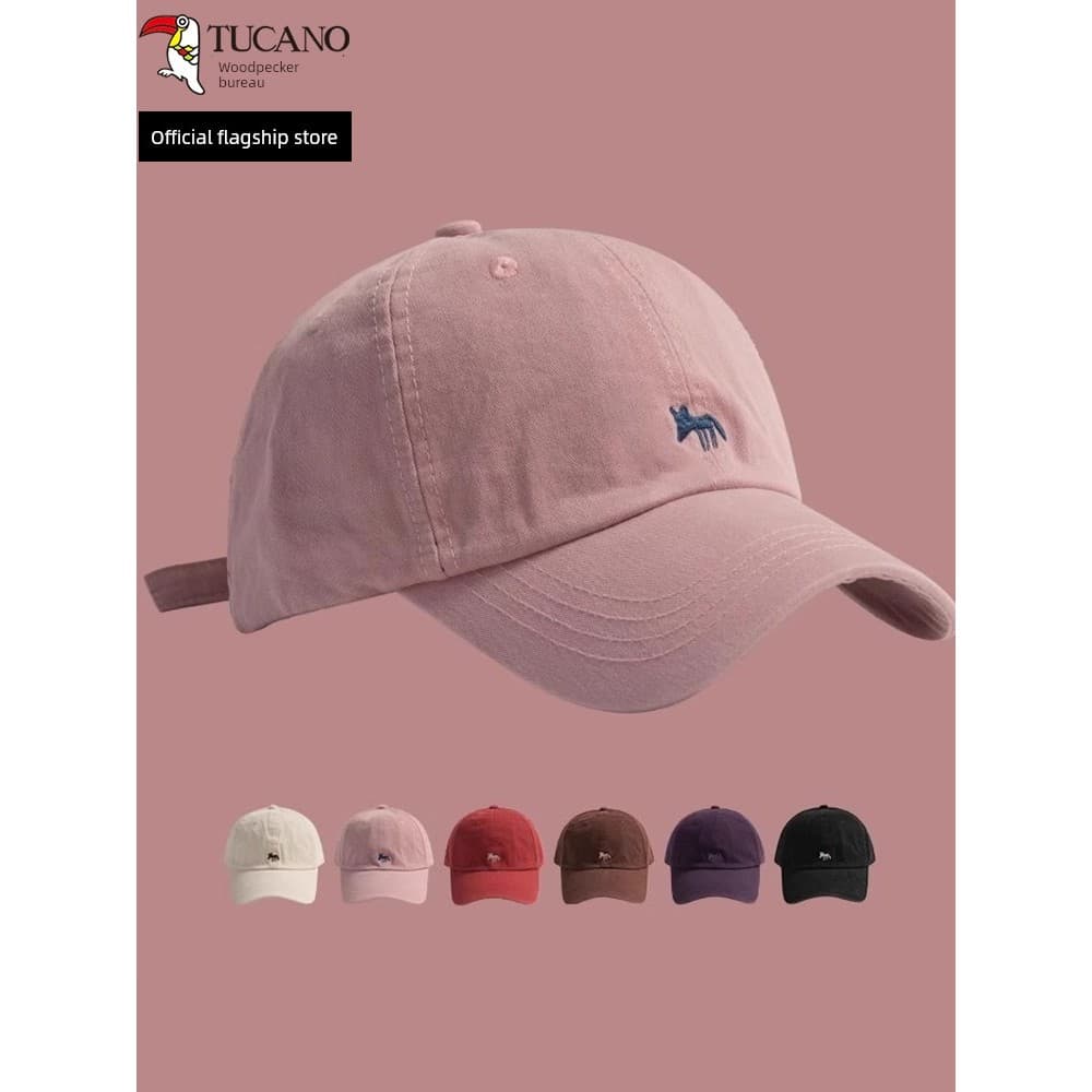 Woodpecker 2026 novo estilo rosa pequena raposa boné de beisebol feminino pára-sol High-End sentido pequeno rosto pequen