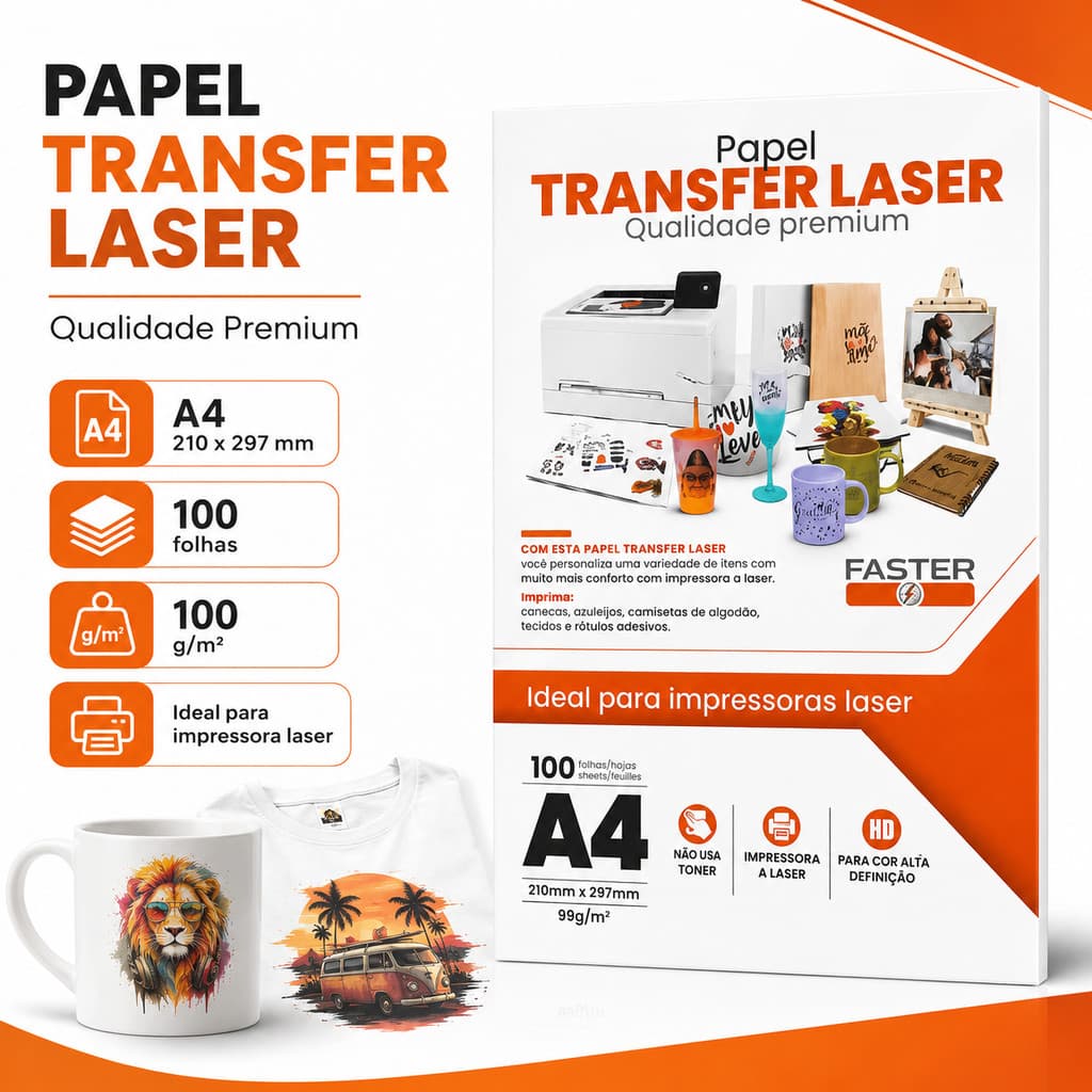 Kit 10 Pacotes Papel Transfer A4 Alta Qualidade de Impressão
