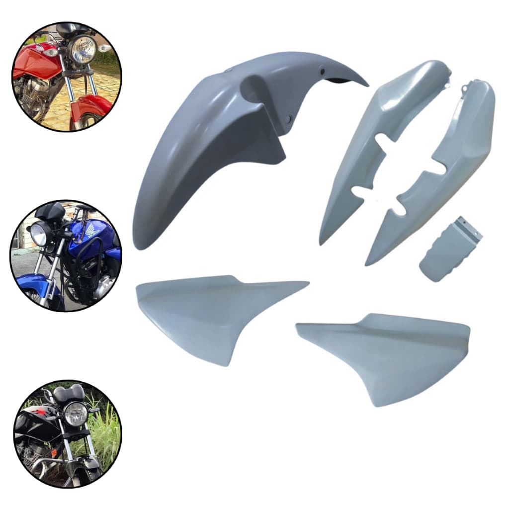 Kit carenagem Honda CG Titan 150 2004 a 2008, sem pintura, completo