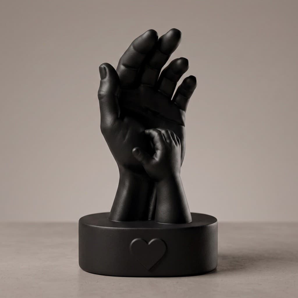 Dia Dos Pais Escultura de Mão Pai e Filho modelo minimalista