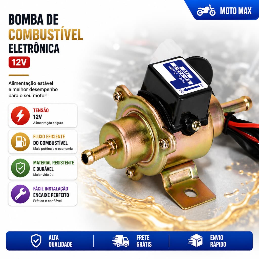 12V Bomba Combustível Gasolina Diesel Álcool Baixa Pressão - EP500-0