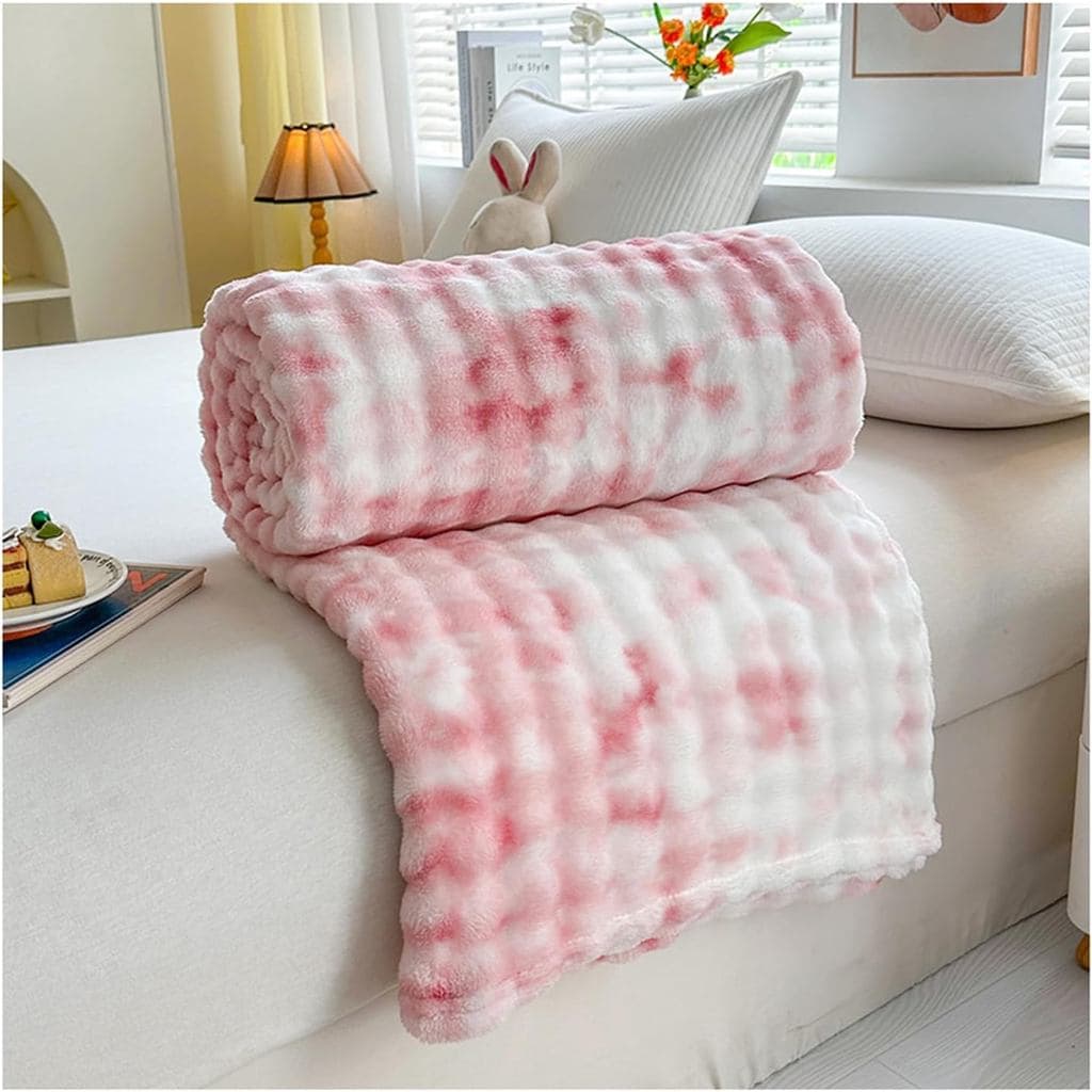 Manta de Pele Sintética Super Macia e Fofa para Sofá, Cama ou Poltrona (Rosa, 40x59in) L6MM