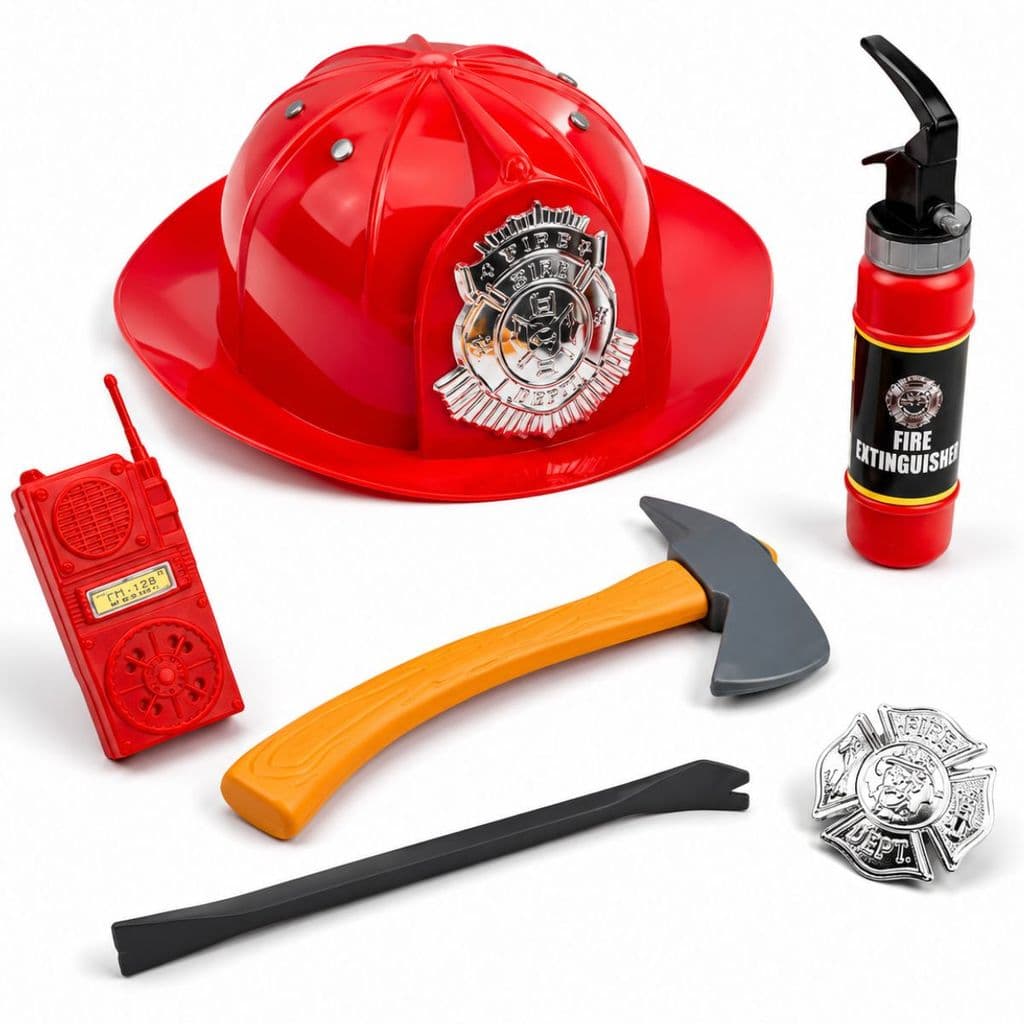Kit Bombeiro resgate Infantil Brinquedo capacete Acessórios