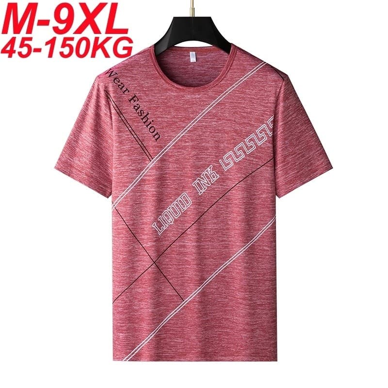 Camisetas Masculinas Plus Size Casuais de Secagem Rápida e Corte Slim com Mangas Curtas