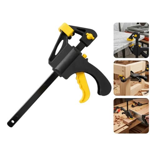 Grampo Tipo Sargento Ajustável Alta Pressão 145mm Catraca Marcenaria Carpintaria Fixação Madeira MDF Metal Plástico