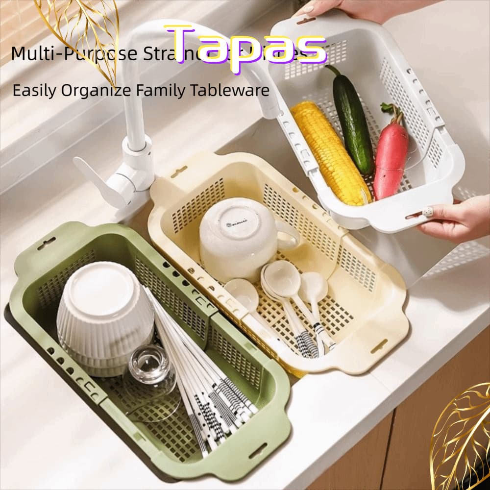 Escorredor De Frutas Vegetais Para Meninas , Cesta De Drenagem De Cozinha De Material Plástico Dobrável , Extensível
