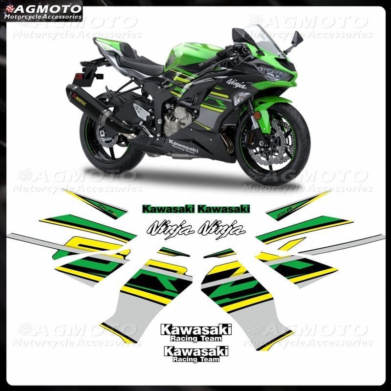 Kit Adesivo Completo Kawasaki Ninja ZX-6R 636 KRT 2019 Racing Impermeável Personalizado