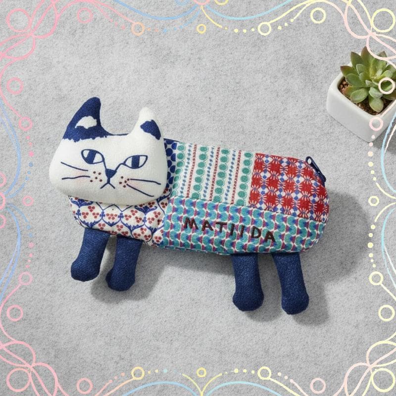 BUD Estojo De Lápis De Gato Fofo , Tecido De Linho Macio , Zíper Resistente , Bolsa De Armazenamento De Papelaria Multip