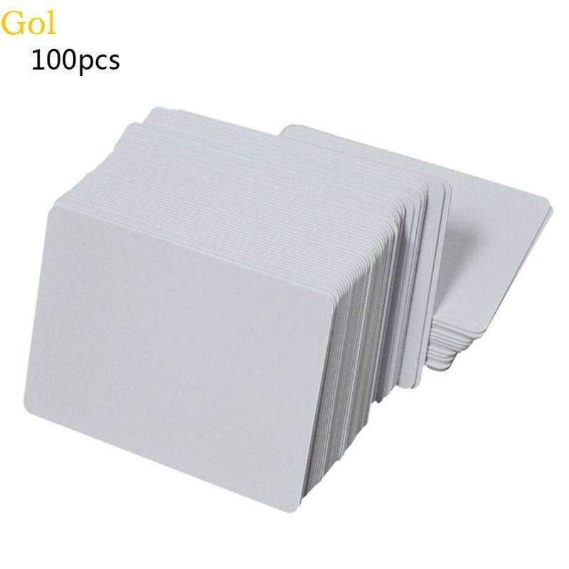 100 Unidades Premium Branco Jato Cartões Identificação PVC Impressão Dupla Face Crachá DI