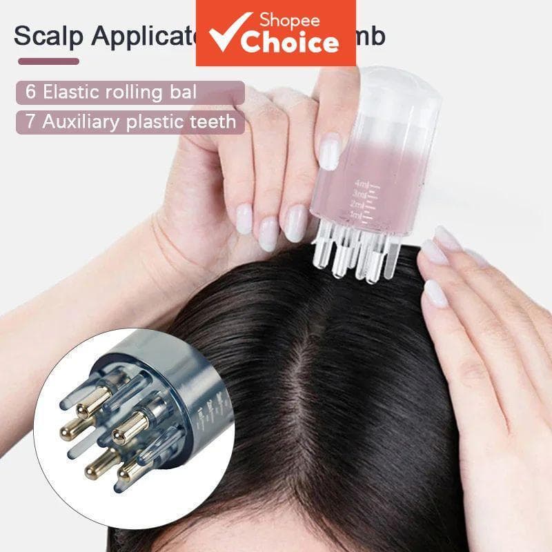 Pente Aplicador de Couro Cabeludo 4 ml, Massageador Condutor de Líquido para Soro de Crescimento Capilar e Óleo