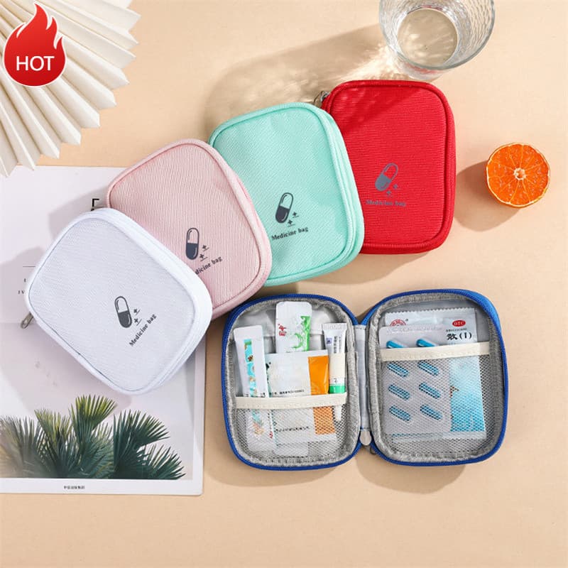 LA1N-1pc Bolsa De Viagem Portátil-Cosméticos Com Kit Compacto De Primeiros Socorros De Emergência , Organizador De Medic