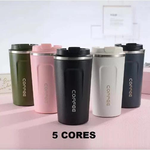 Copo Térmico Moderno 380ml/500ml – Mantém Café e Chá na Temperatura Ideal, Anti-Vazamento