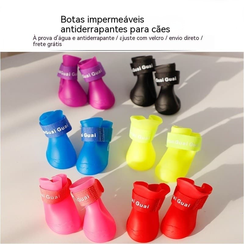 As Botas De Chuva Para Animais De Estimação São Impermeáveis E Antiderrapantes , Sapatos Cães Com Sola Macia Que Não Esc