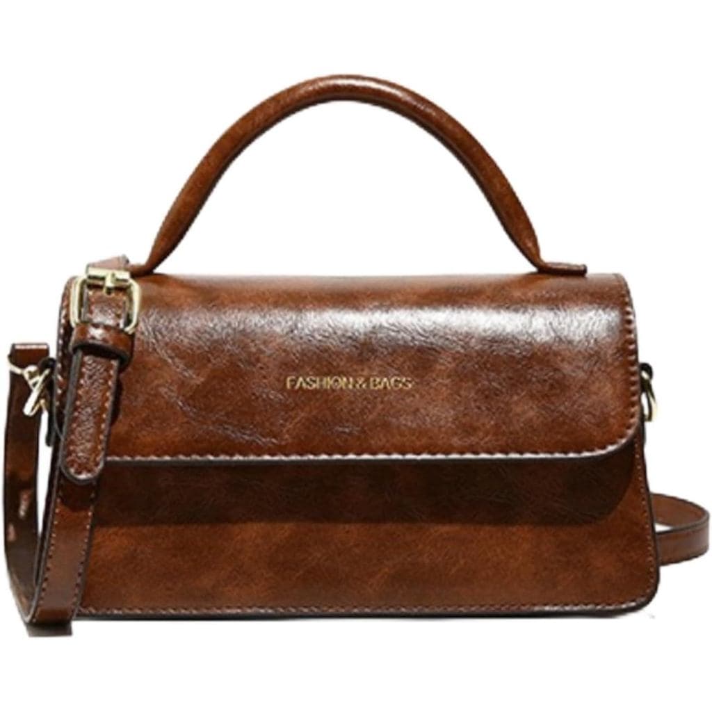 Bolsa Transversal Retrô para Mulheres, Pequena Bolsa de Ombro Quadrada em PU com Zíper, Alça Ajustável 2I9Z