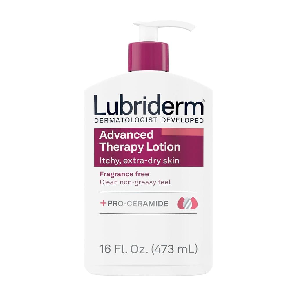 Lubriderm Terapia Avançada Loção Hidratante para Mãos e Corpo Sem Fragrância + Pro-Ceramida, Hidratação Intensa para Pel