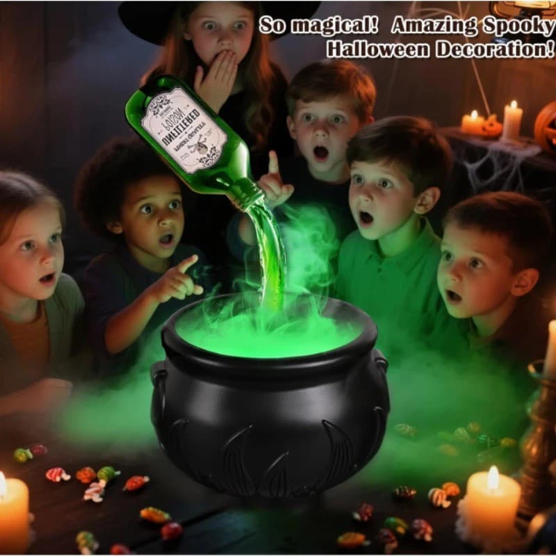 Decoração De Halloween Tigela De Feiticeiro Preto Garrafa Flutuante Mágica E Difusor Casa Bar Festa Esqueleto De Terror