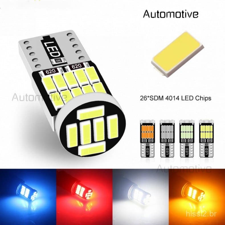 Lâmpada LED T10 W5W WY5W 194 168 26SMD, Lâmpada LED tipo amendoim para luz de teto, luz indicadora de interior de carro,