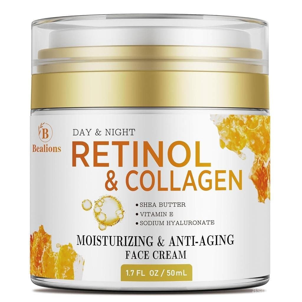 Creme de Retinol para o Rosto Anti-Envelhecimento: Creme para Rugas no Rosto e Pescoço com Colágeno e Ácido Hialurônico