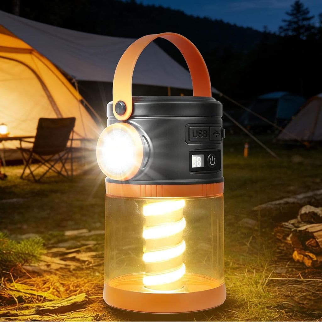 Lanterna Solar de Camping AVEKI, Luzes LED à Prova d'Água com Lanterna, Lanternas Solares de Carregamento Duplo para Fal