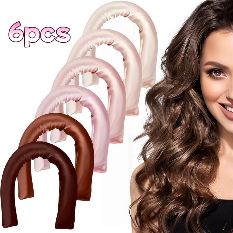 6 Peças Kits de Mini Modelador De Cachos De Cetim (Heatless Curver)Cachos Sem Calor Bun Bon