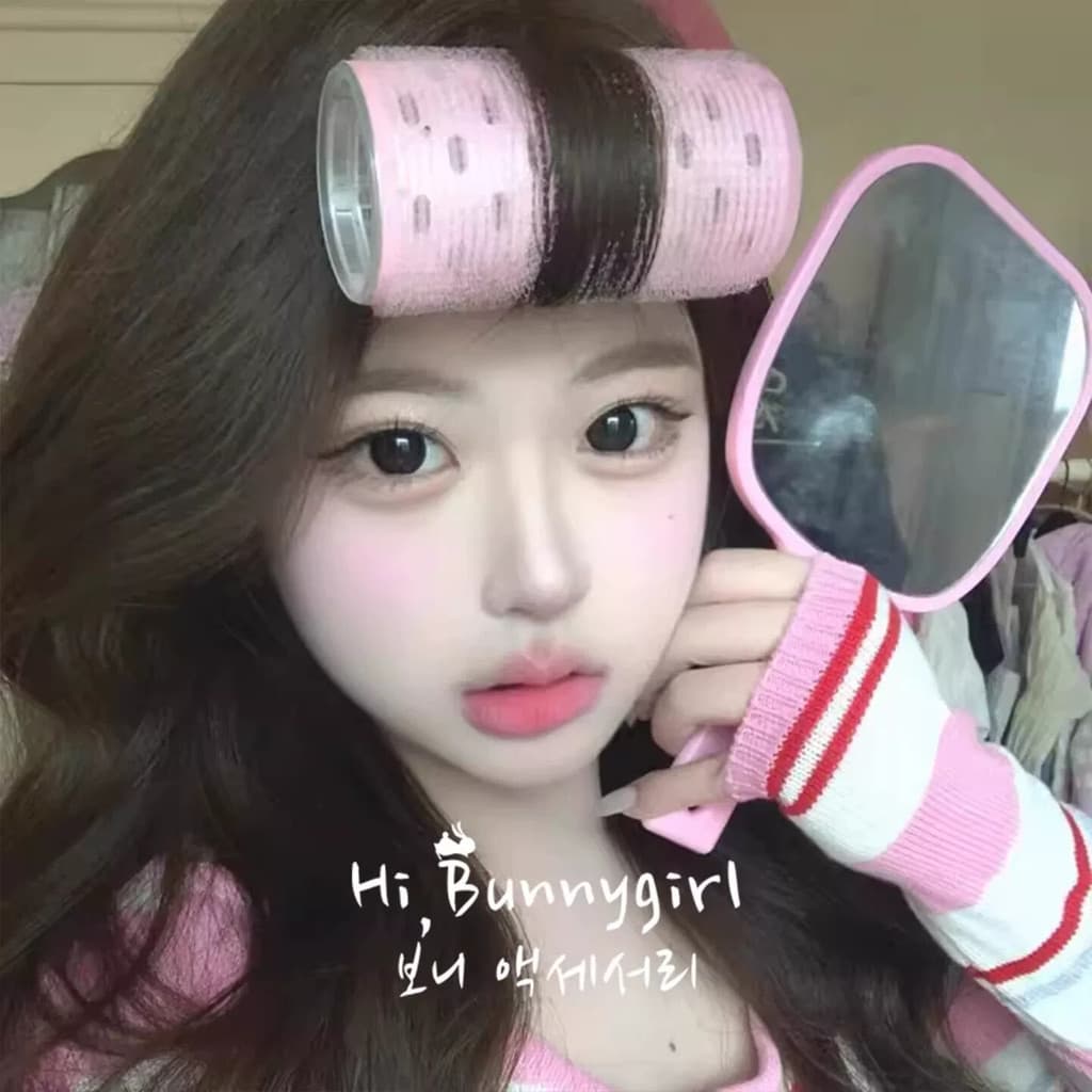 Extra Grande!Air bangs curling tubo testa oito caracteres franja curling coreano preguiçoso estudante franja clipe de ca