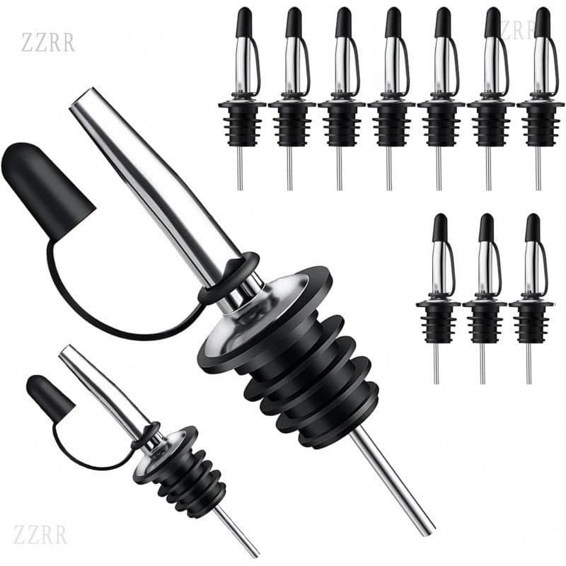 Conjunto de 12 peças de dosadores de bebidas Pafusen com tampas protetoras - adequado para servir bebidas alcoólicas e a