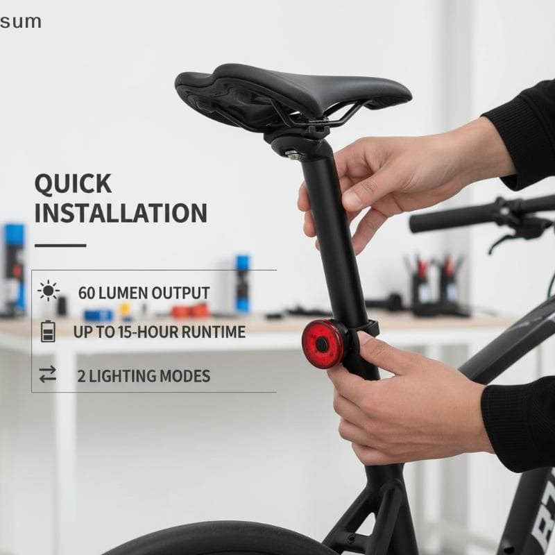 [sum] Lanterna Traseira De Aviso De Segurança Para Bicicleta Mini Luz LED Brilhante 1 Peça Portátil Mountain Road Bike P