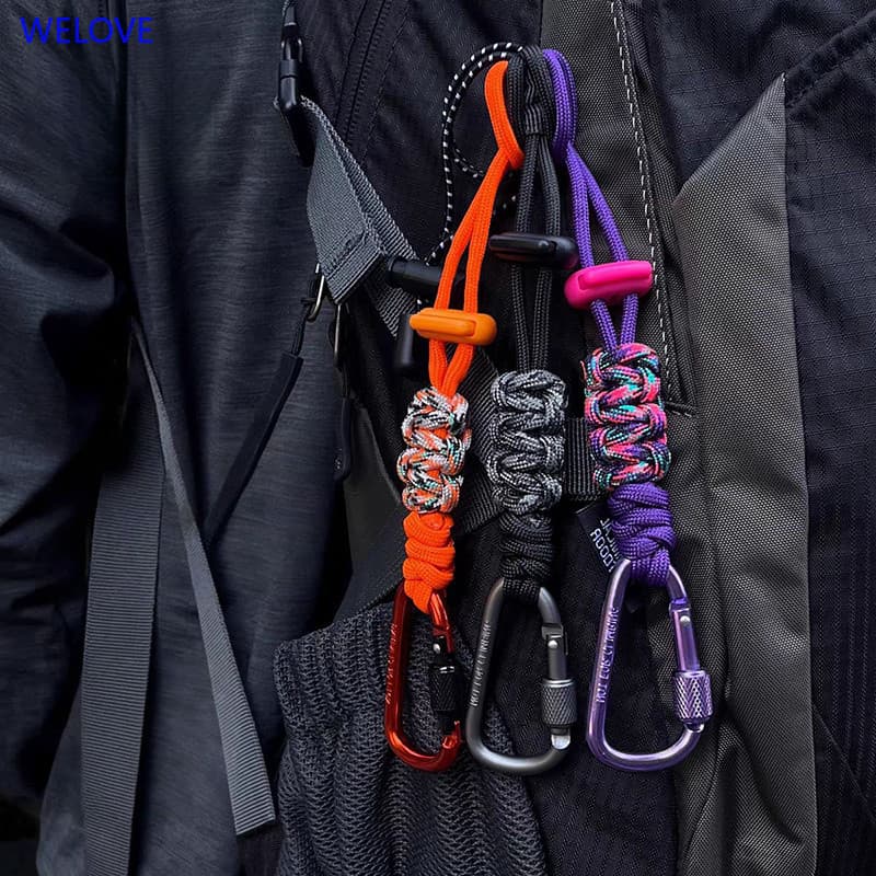 < WL > 1 Peça Clipe Porta-Garrafas De Água Paracord Com Mosquetão De Travamento , Alça Ajustável Para Mochilas E Cintos