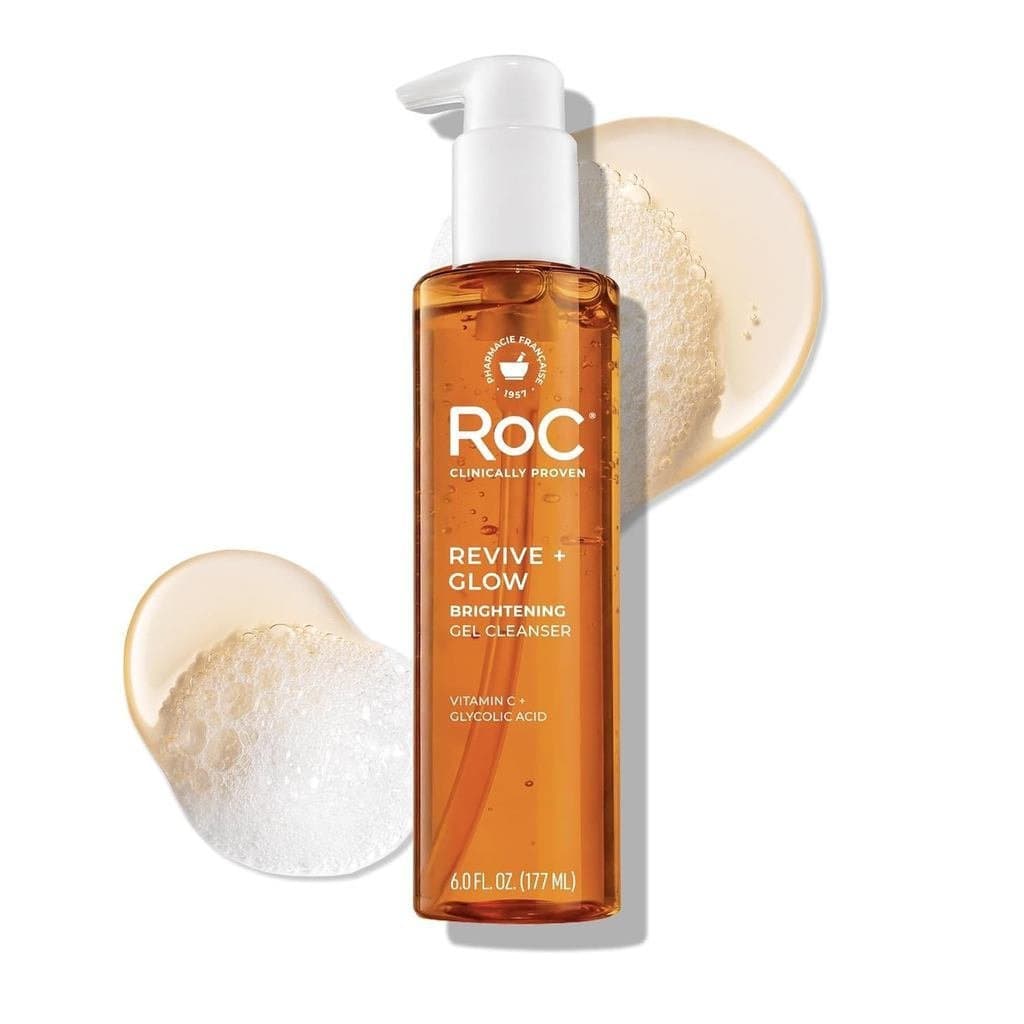 Gel de Limpeza Facial RoC Multi Correxion Revive + Glow (com Vitamina C), Sabonete Facial, Limpador Facial com Ácido Gli