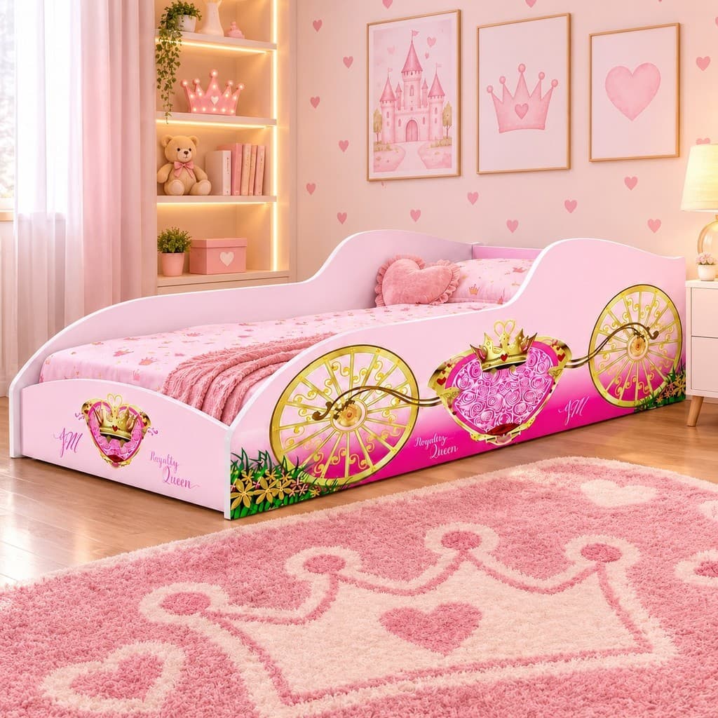 Cama Encanto Carruagem Princesa Juvenil Sem Colchão Menina MDF