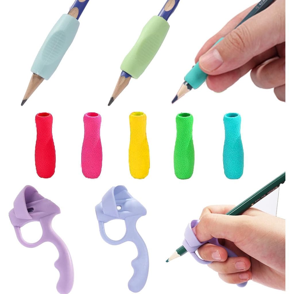 Conjunto de 9 Suportes para Lápis para Escrita Infantil, Corretor de Postura para Treinamento de Pré-escolares, Ferramen