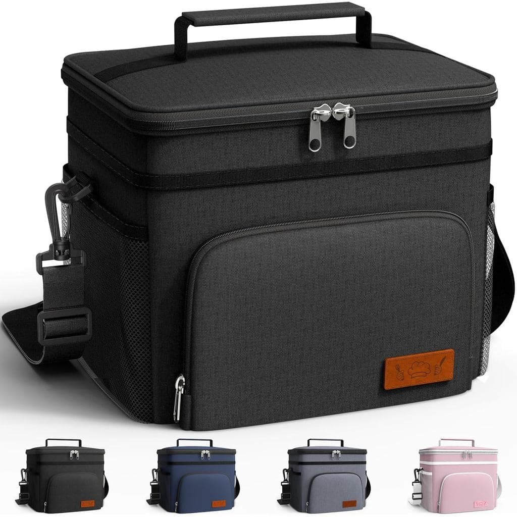HOTOR Lancheira Térmica para Homens e Mulheres - Bolsa Térmica à Prova de Vazamentos com 4 Bolsos, Alça Ajustável, Ideal