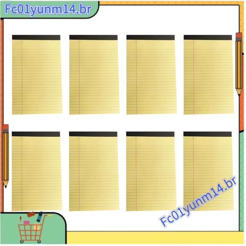 Blocos De Notas Amarelos 5X8 , 8 Pacotes De Pequenos 5X8 Bloco Perfurado Governado Universitário Para Trabalho Fácil De