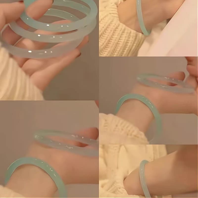 Pulseira Dingdang de Alta Qualidade para Atacado, Acessórios de Joalheria de Imitação de Jade de Vidro Branco, para Melh