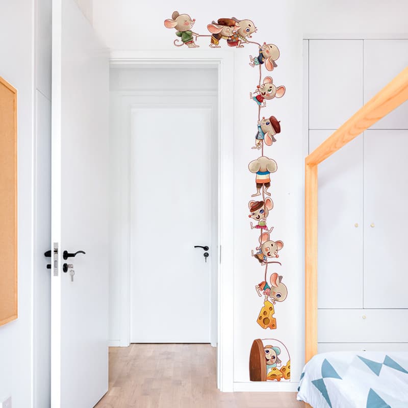 Adesivos Adesivos de parede Papel de parede autoadesivo Papel de parede Adesivos de quarto Altura de desenho animado Ade