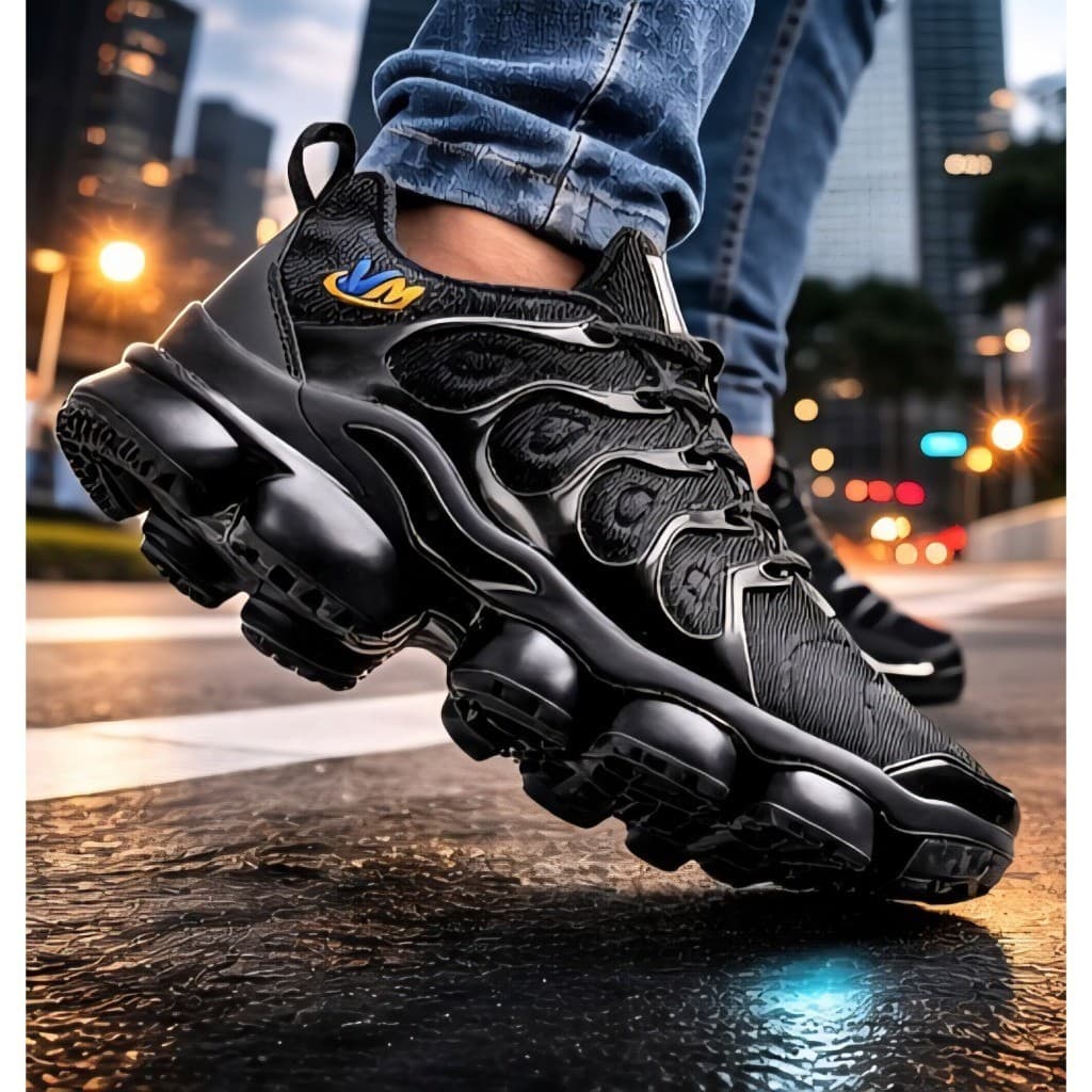 Tênis Masculino Casual com Amortecimento Avançado Preto Promoçao