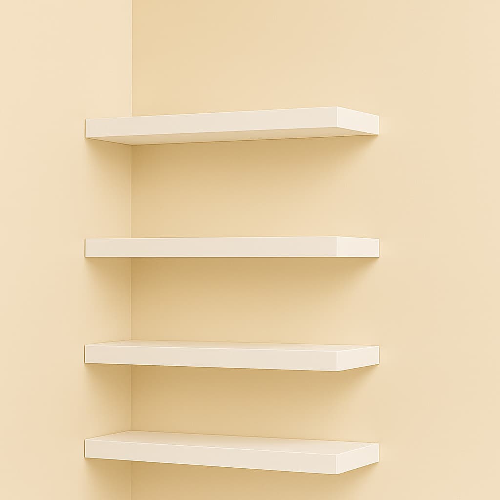 Prateleira Branca Em MDF - 40x10cm - Kit 4 Unidades - Acabamento Premium