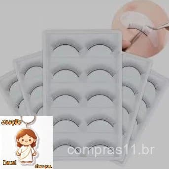 Kit com 5/10 pares de cílios de treinamento para extensão de cílios, 5 pares e 10 pares.