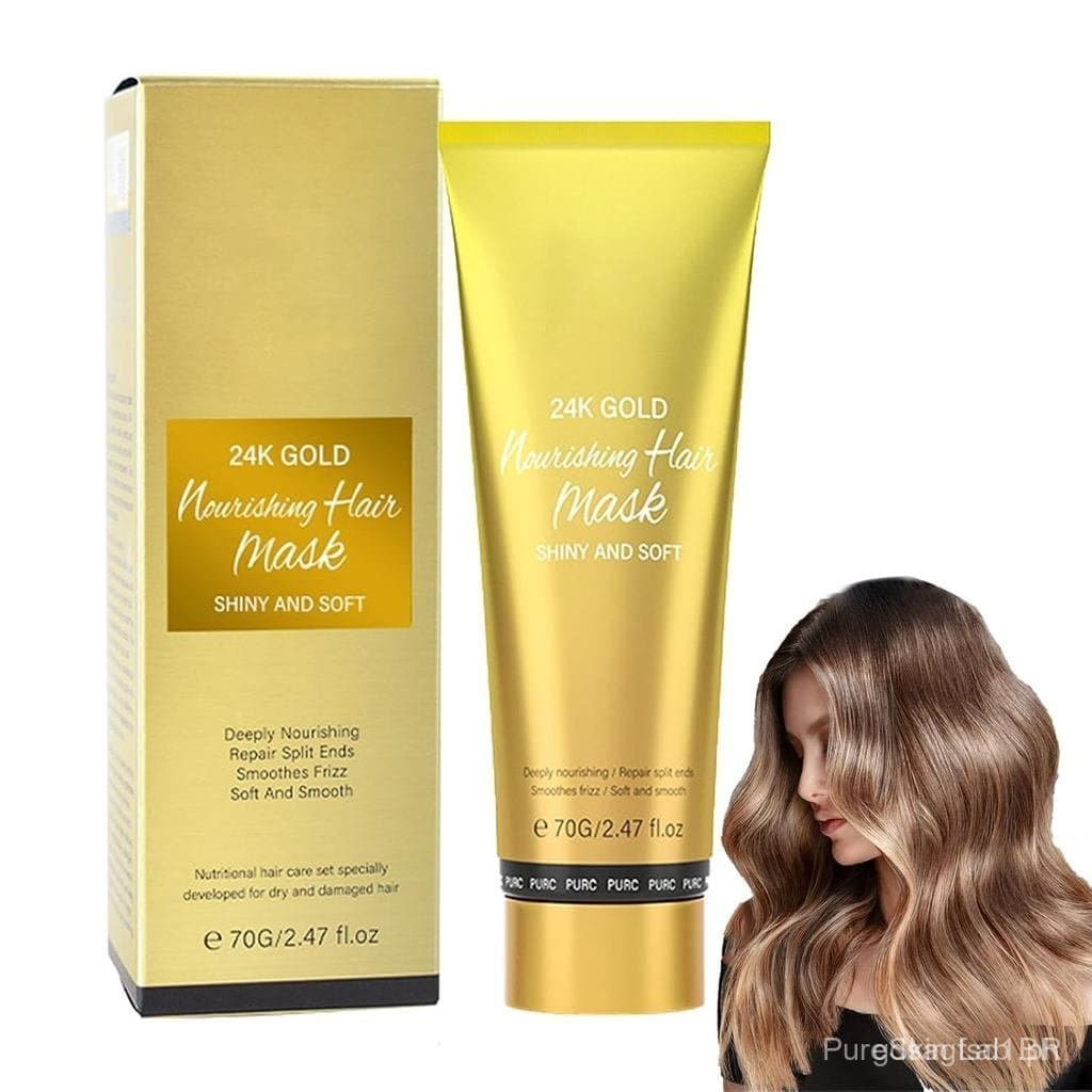 Máscara Capilar de Queratina Grospe24K, 60g. Repara instantaneamente cabelos danificados pelo calor, cuidado capilar pro