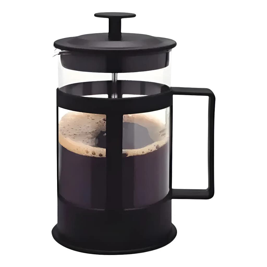 Cafeteira Prensa Francesa 600ml Vidro Preta Para Café e Chá
