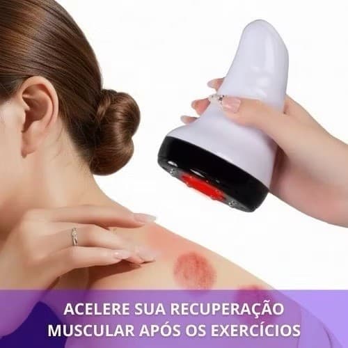 Massageador de Sucção Elétrica A Vácuo Gua Sha Recarregável USB Com Aquecimento