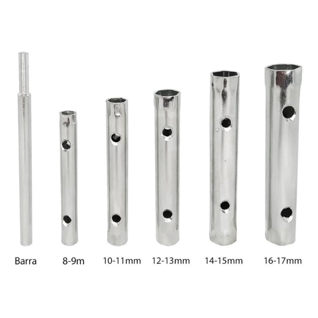 Chave De Vela Carro Moto 10em1 Soquete Duplo 8-17mm 6 Peças