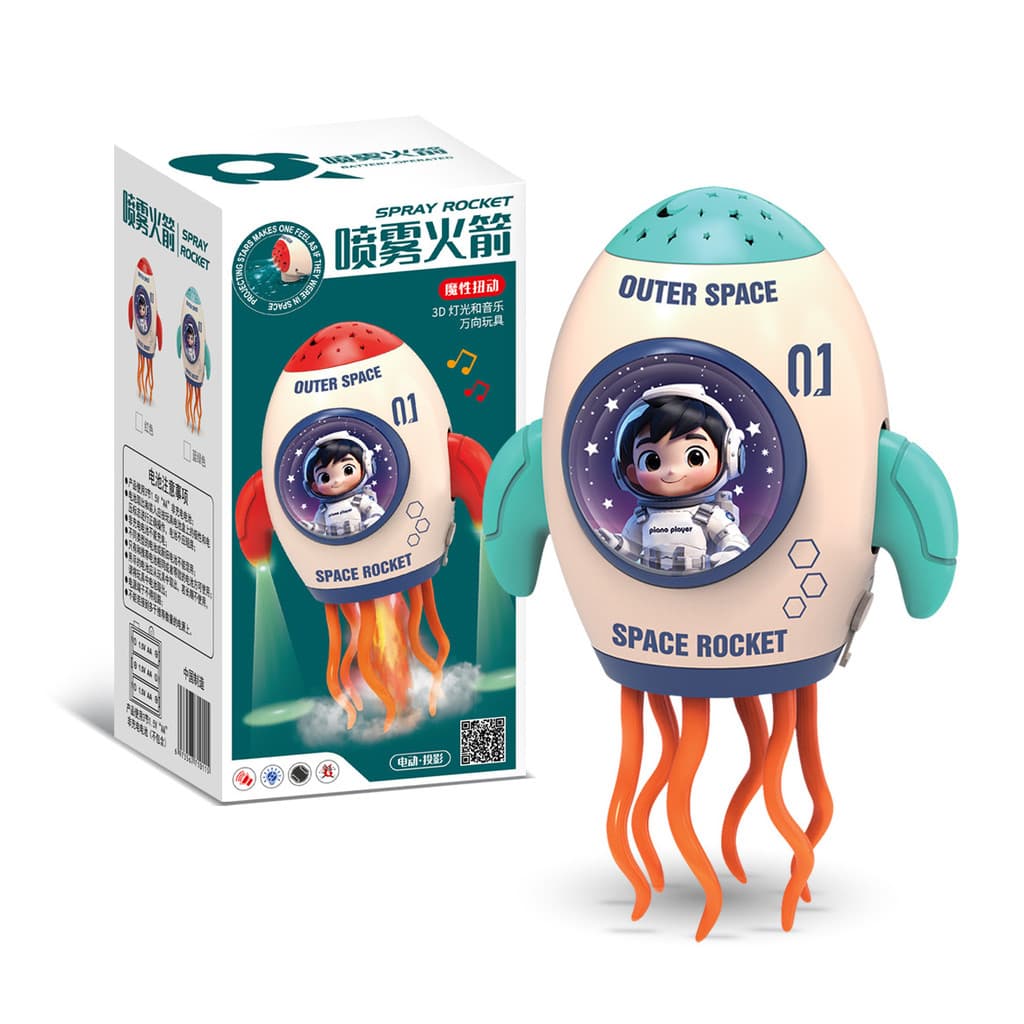 Brinquedo De Foguete Espacial De Dança Elétrica Para Crianças , Interativo Bebês Engatinhando Com Projetor Estrela , Spr